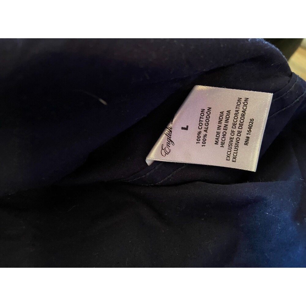 English Laundry Shirt Large Navy Blue Long Sleeve Button Down Stretch Chambray - Picture 7 of 7